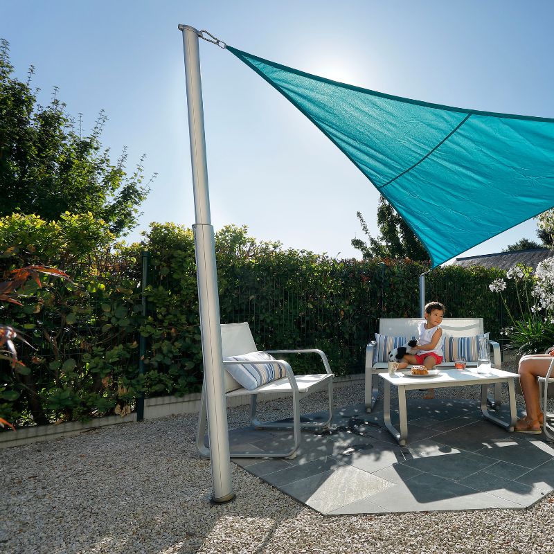 Base di ancoraggio in alluminio per l'avvitamento o la sigillatura su pali telescopici