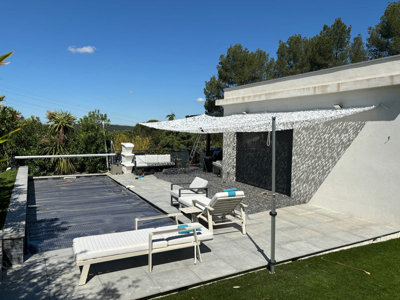 Palo telescopico in alluminio per reti mimetiche