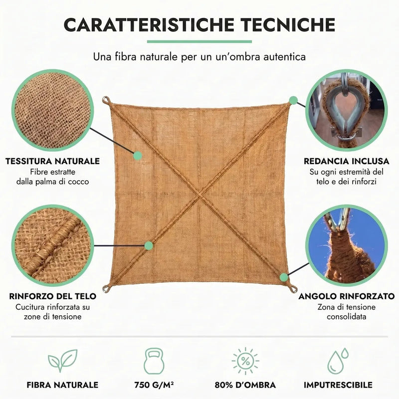 Rete ombreggiante in fibra di cocco